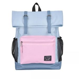 Ivory Ella 16" Rollover Backpack - Blue/Magenta